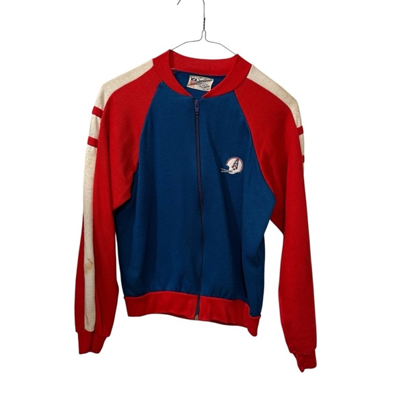 Vintage NFLHouston oilers blue Red and Blue terrycloth Jacket size 14-16 large - Picture 1 of 11